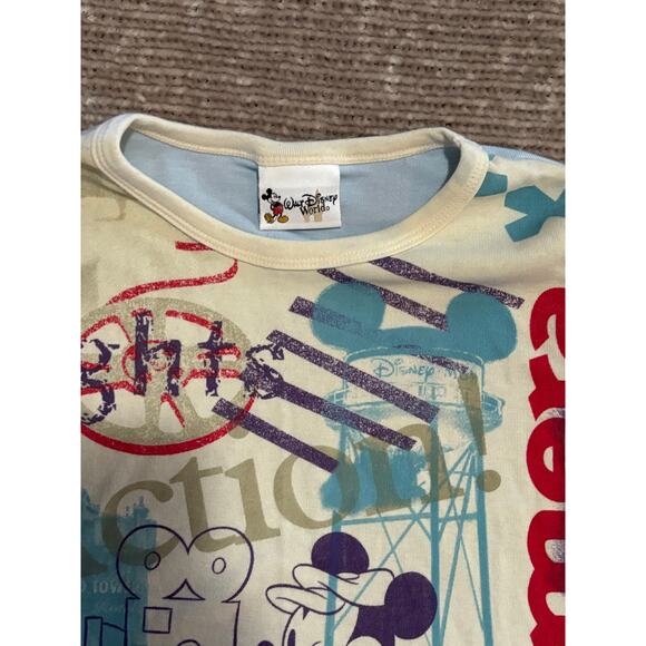 Vintage Disney Mickey Mouse “Lights, Camera, Action” Long Sleeve Graphic Tee - Picture 3 of 9